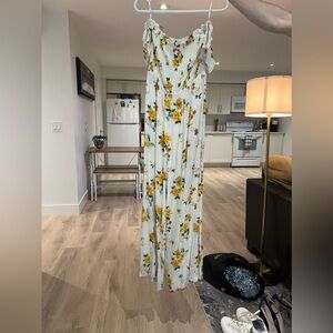 Off the Shoulder Flower Jumpsuit